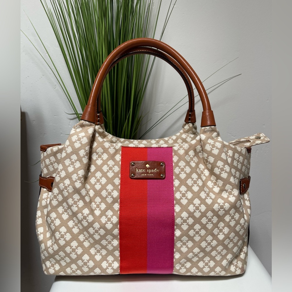 ♠️ NWOT Kate Spade Stevie canvas leather tote